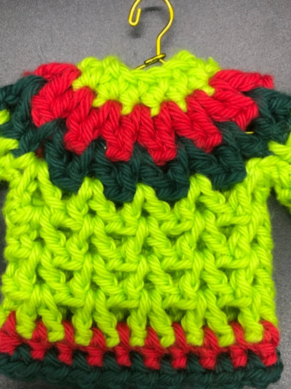 Mini Crochet Sweater Ornament, Gift Tag, Bag Accessory